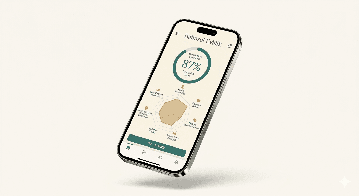 Bilimsel Evlilik uyumluluk skoru ekran\u0131